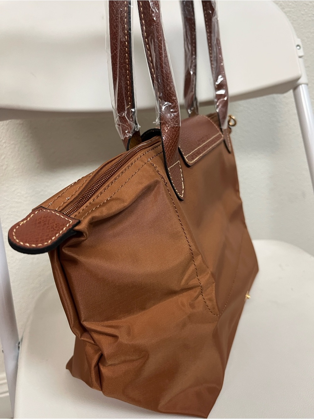 Longchamp Medium Cognac Tote Bag in Brown - Picture 4 of 8